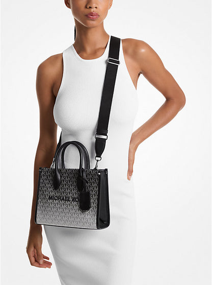 Mirella Small Ombr Signature Logo Crossbody Bag Black