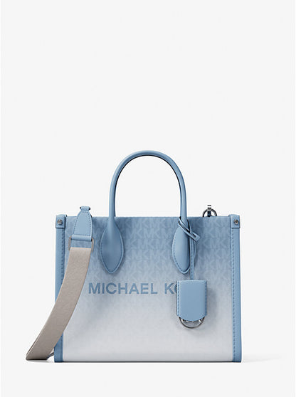 Micheal Kors Mirella Small Ombr Signature Logo Crossbody Bag Light Sky