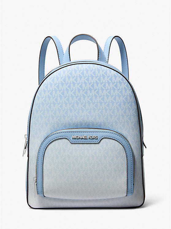 Micheal Kors Jaycee Medium Ombr Signature Logo Backpack Light Sky