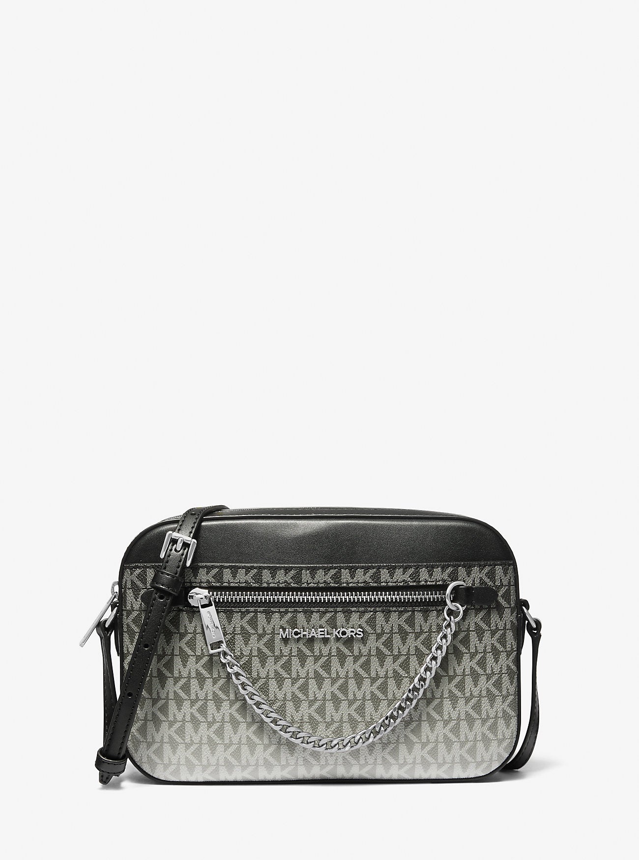 Jet Set Large Ombre Signature Logo Crossbody Body Black Black