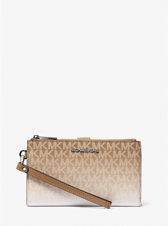 Micheal Kors Jet Set Large Ombr Signature Logo Wristlet Husk