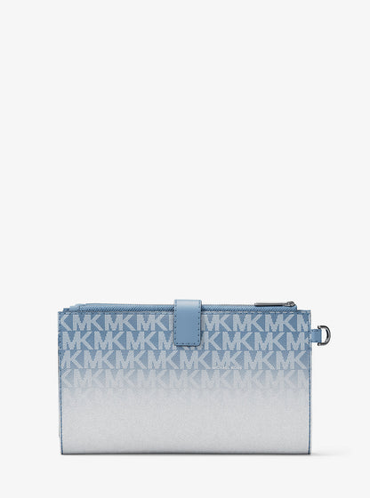 Jet Set Large Ombre Signature Logo Wristlet Light Sky Light Sky