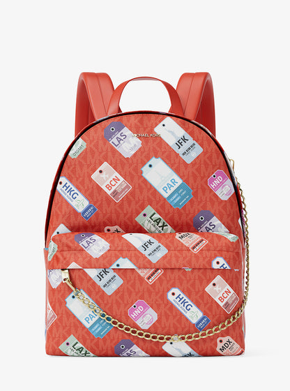Slater Medium Printed Signature Logo Backpack Dk Sangria Dk Sangria