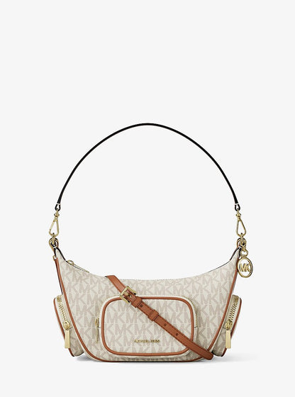 Merritt Small Signature Logo Convertible Shoulder Bag Vanilla Vanilla