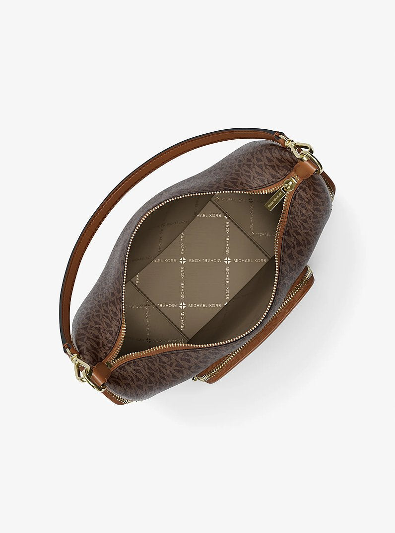 Merritt Medium Signature Logo Convertible Shoulder Bag Brown Brown