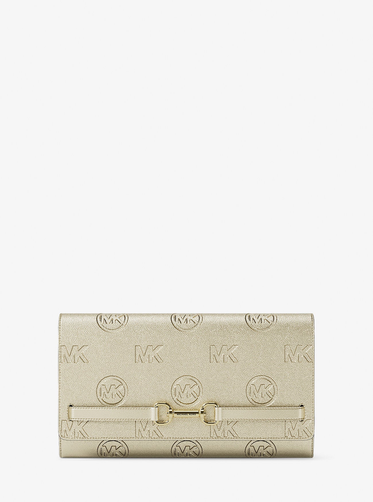 Carson Large Metallic Logo Debossed Wallet Pale Gold Pale Gold