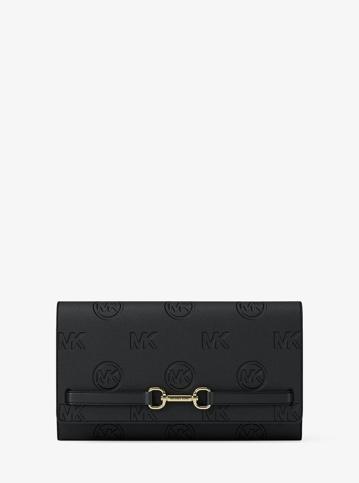 Carson Large Logo Debossed Wallet Black Black