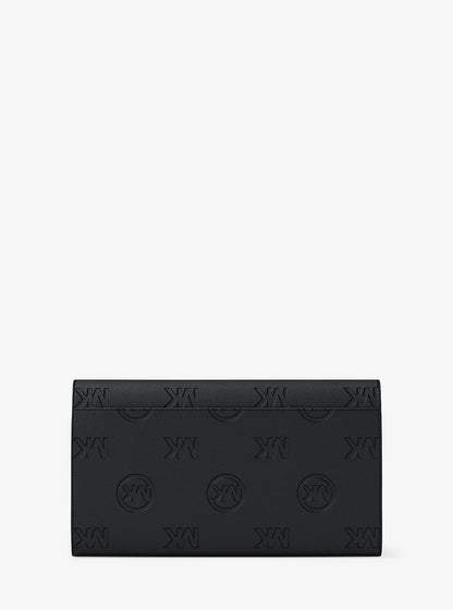 Carson Large Logo Debossed Wallet Black Black