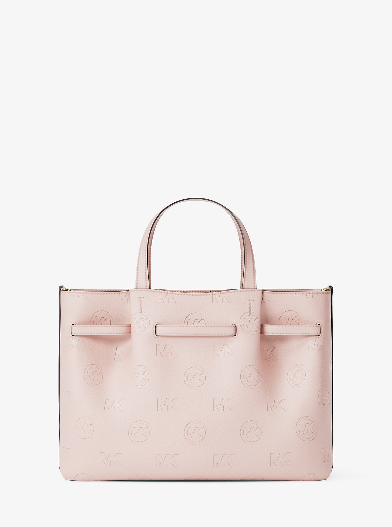 Carson Medium Logo Debossed Satchel Powder Blush Powder Blush