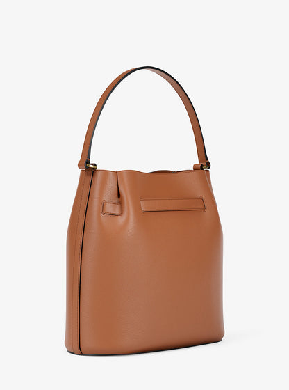 Carson Medium Pebbled Leather Convertible Bucket Crossbody Bag Luggage Luggage