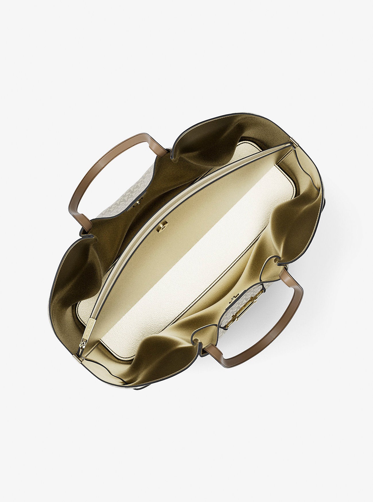 Carson Large Metallic Signature Logo Tote Bag Pale Gold Pale Gold