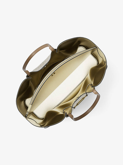 Carson Large Metallic Signature Logo Tote Bag Pale Gold Pale Gold