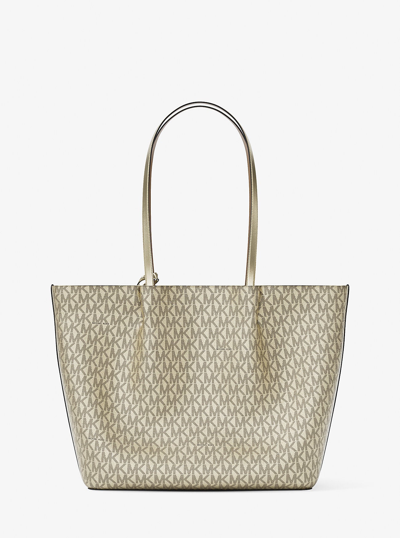Carson Large Metallic Signature Logo Tote Bag Pale Gold Pale Gold