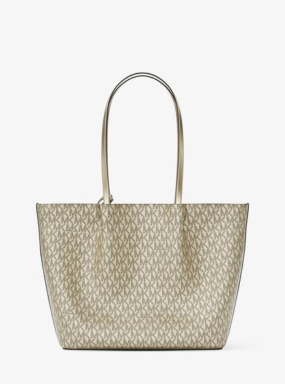 Carson Large Metallic Signature Logo Tote Bag Pale Gold Pale Gold