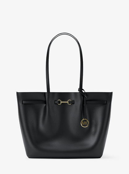 Carson Large Pebbled Leather Tote Bag Black Black