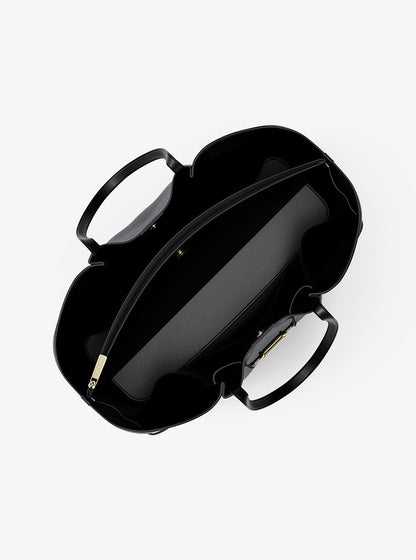 Carson Large Pebbled Leather Tote Bag Black Black