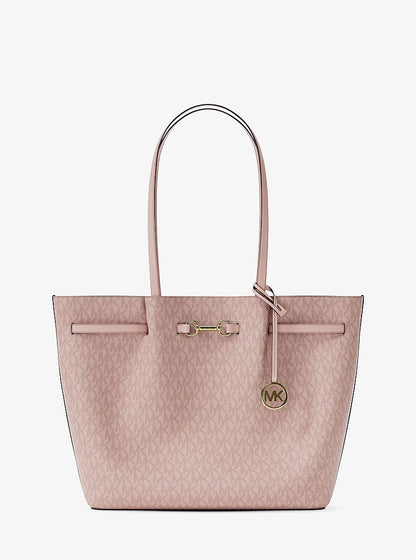 Carson Large Signature Logo Tote Bag Powder Blush Powder Blush