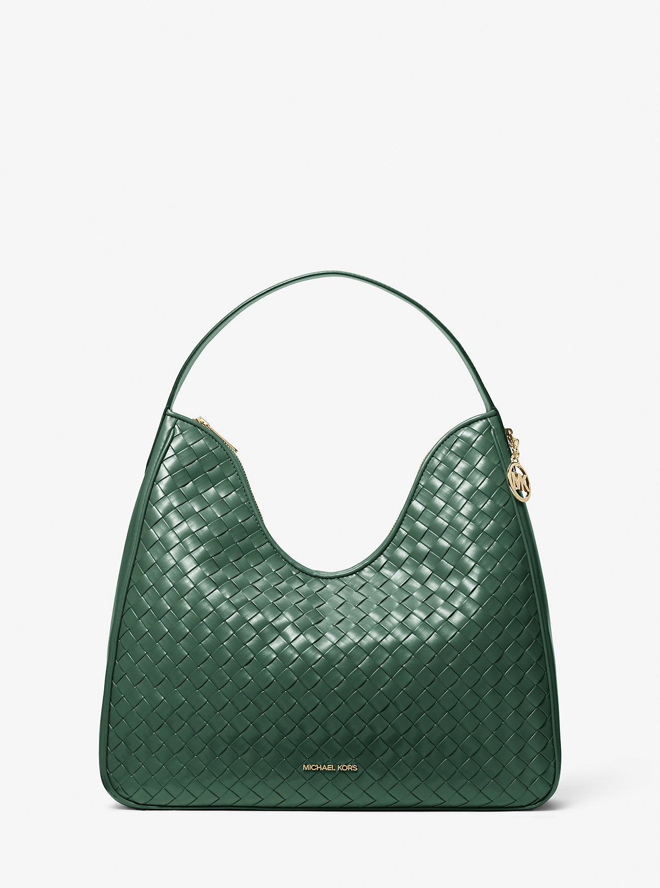 Nayla Medium Woven Shoulder Bag Moss Moss