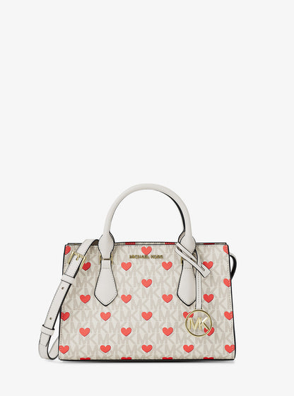 Sheila Small Embellished Signature Logo Satchel Lt Crm Multi Lt Crm Multi