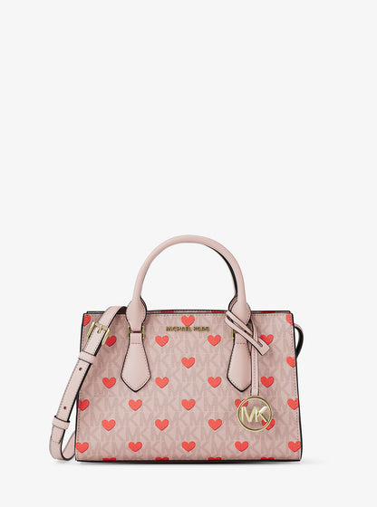 Sheila Small Embellished Signature Logo Satchel Powder Blush Powder Blush