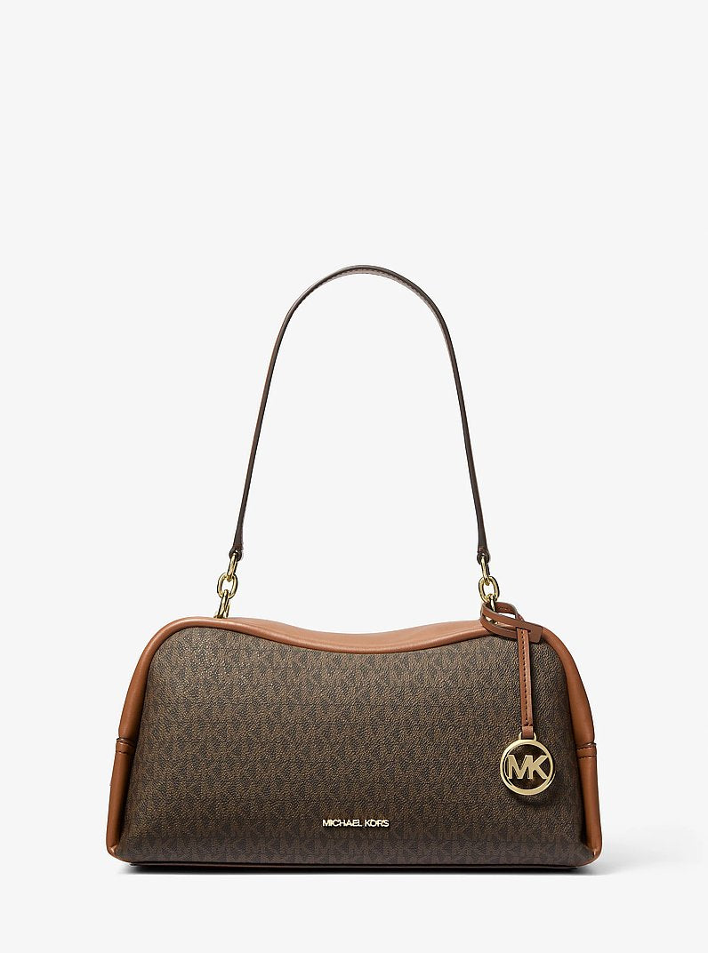 Cecily Medium Signature Logo Shoulder Bag Brown Brown