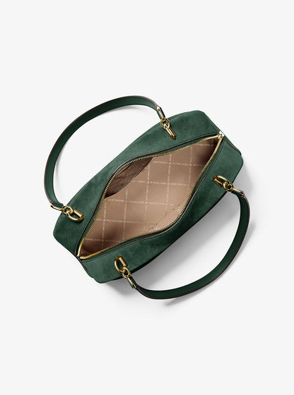 Cecily Medium Suede Shoulder Bag Moss Moss