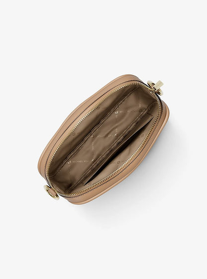 Jet Set Small Signature Logo Camera Crossbody Bag Camel Camel