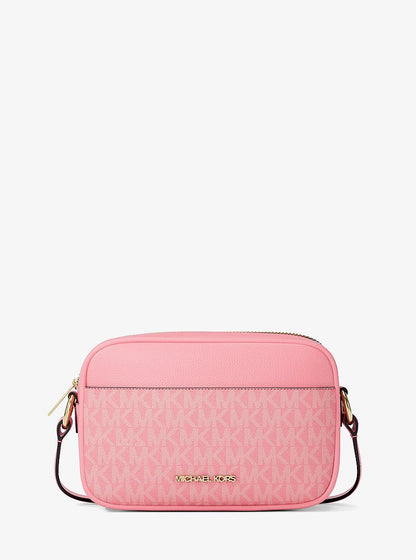 Jet Set Small Signature Logo Camera Crossbody Bag Carnation Carnation