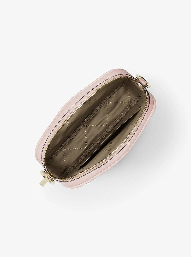 Jet Set Small Signature Logo Camera Crossbody Bag Powder Blush Powder Blush