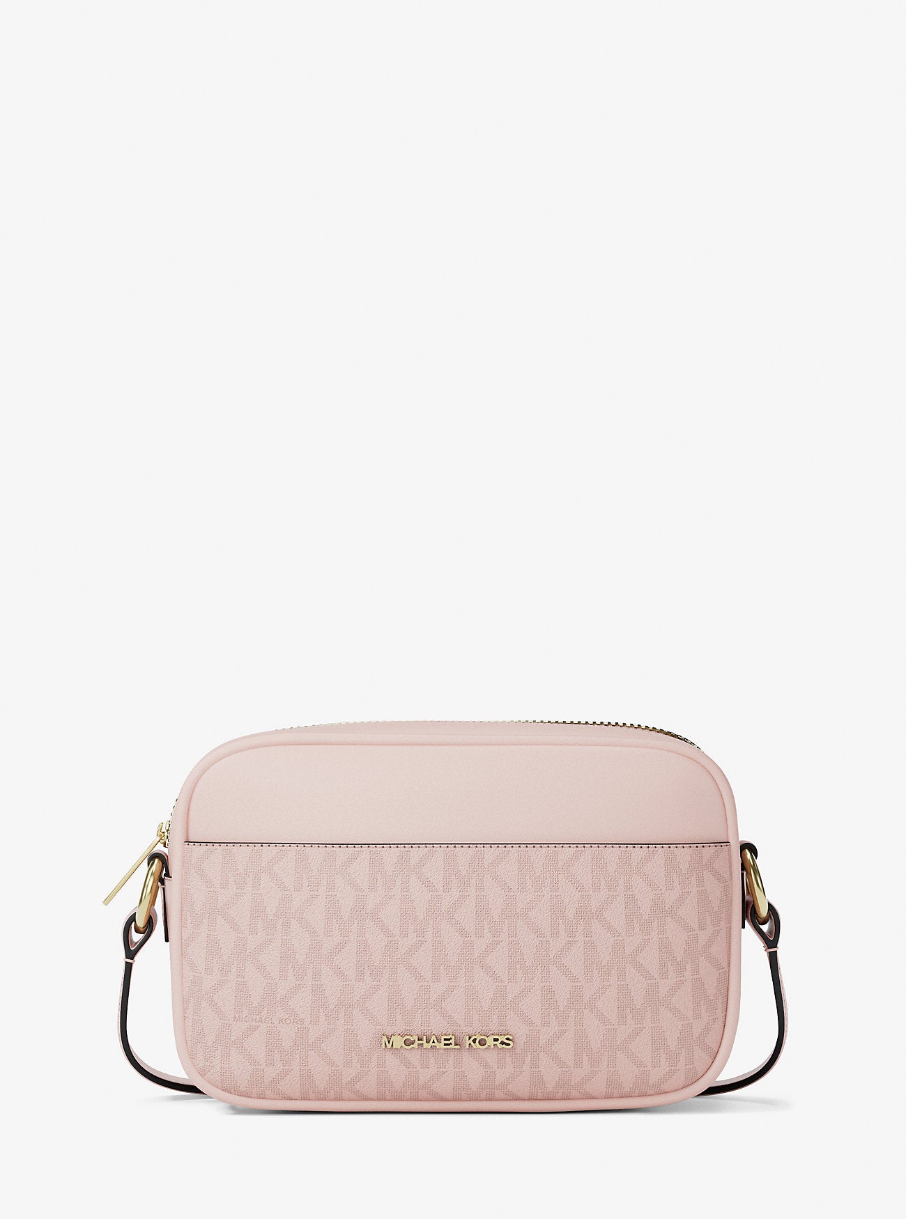 Jet Set Small Signature Logo Camera Crossbody Bag Powder Blush Powder Blush