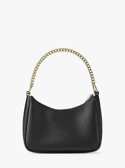 Jet Set Large Pebbled Leather Convertible Crossbody Bag Black Black
