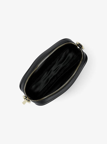 Jet Set Small Signature Logo Camera Crossbody Bag Black Black