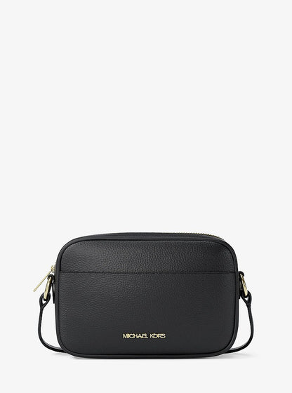 Jet Set Small Pebbled Leather Camera Crossbody Bag Black Black