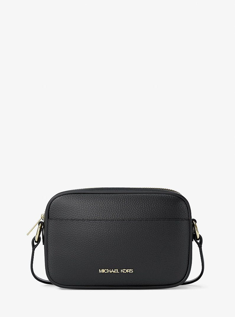Jet Set Small Pebbled Leather Camera Crossbody Bag Black Black