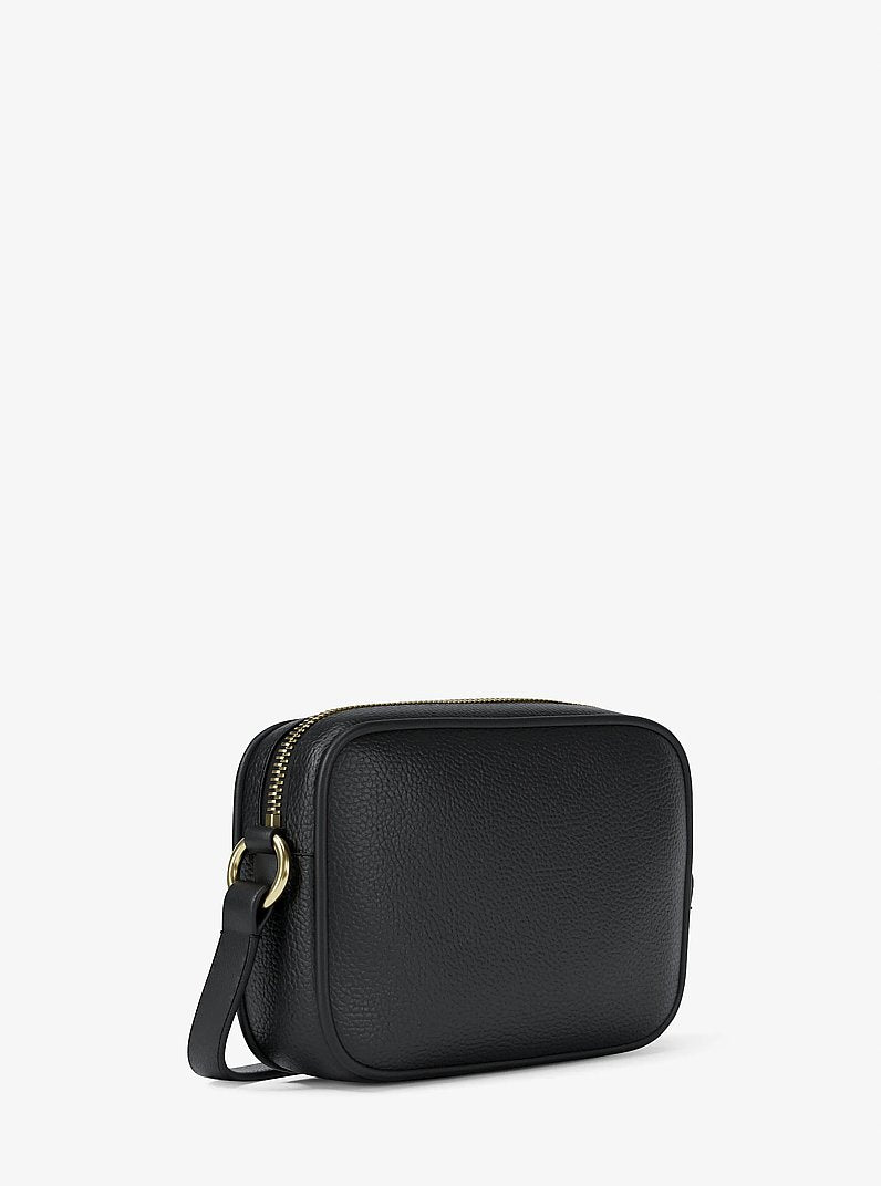 Jet Set Small Pebbled Leather Camera Crossbody Bag Black Black