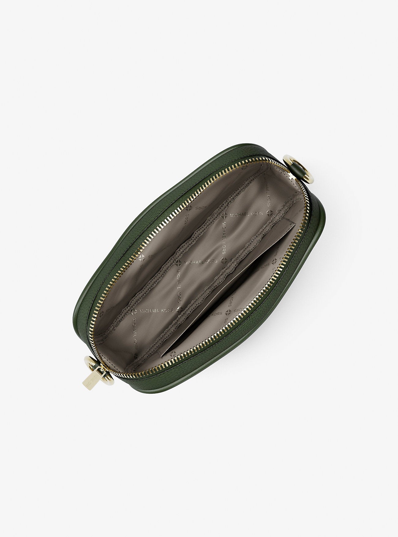 Jet Set Small Pebbled Leather Camera Crossbody Bag Moss Moss