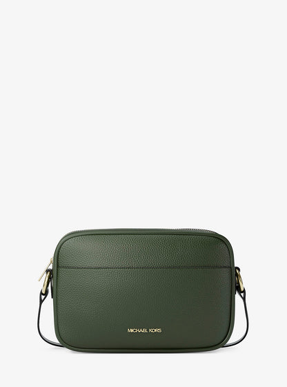 Jet Set Pebbled Leather Camera Crossbody Bag Moss Moss
