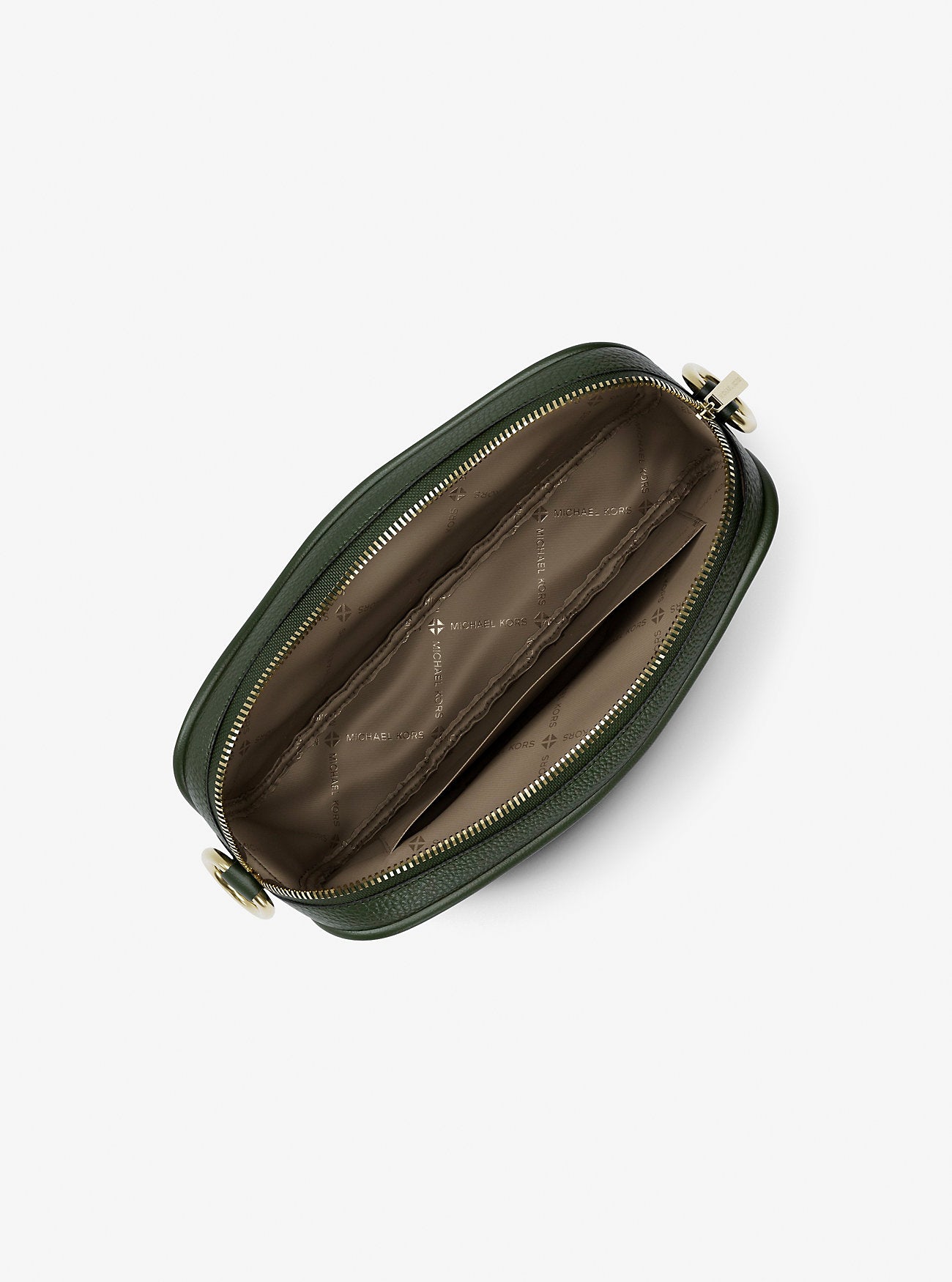 Jet Set Pebbled Leather Camera Crossbody Bag Moss Moss