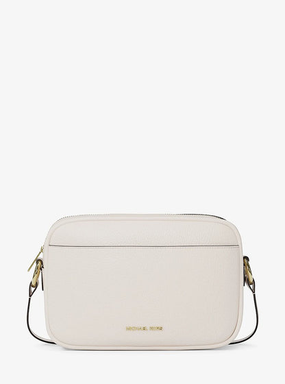 Jet Set Large Pebbled Leather Camera Crossbody Bag Lt Cream Lt Cream