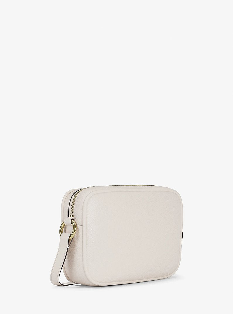 Jet Set Large Pebbled Leather Camera Crossbody Bag Lt Cream Lt Cream