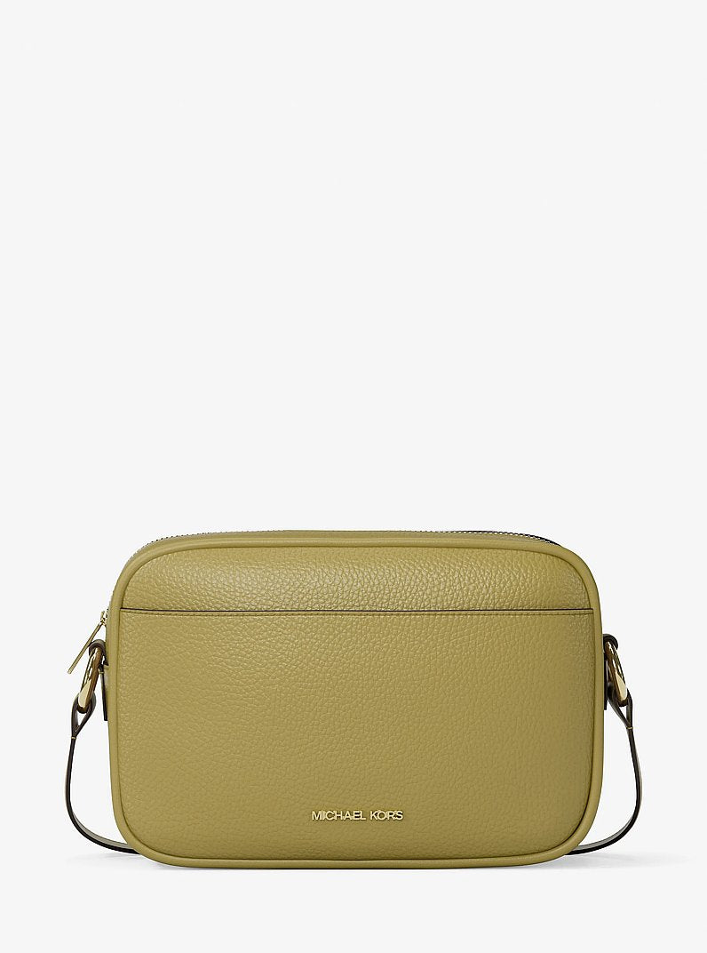 Jet Set Large Pebbled Leather Camera Crossbody Bag Oregano Oregano
