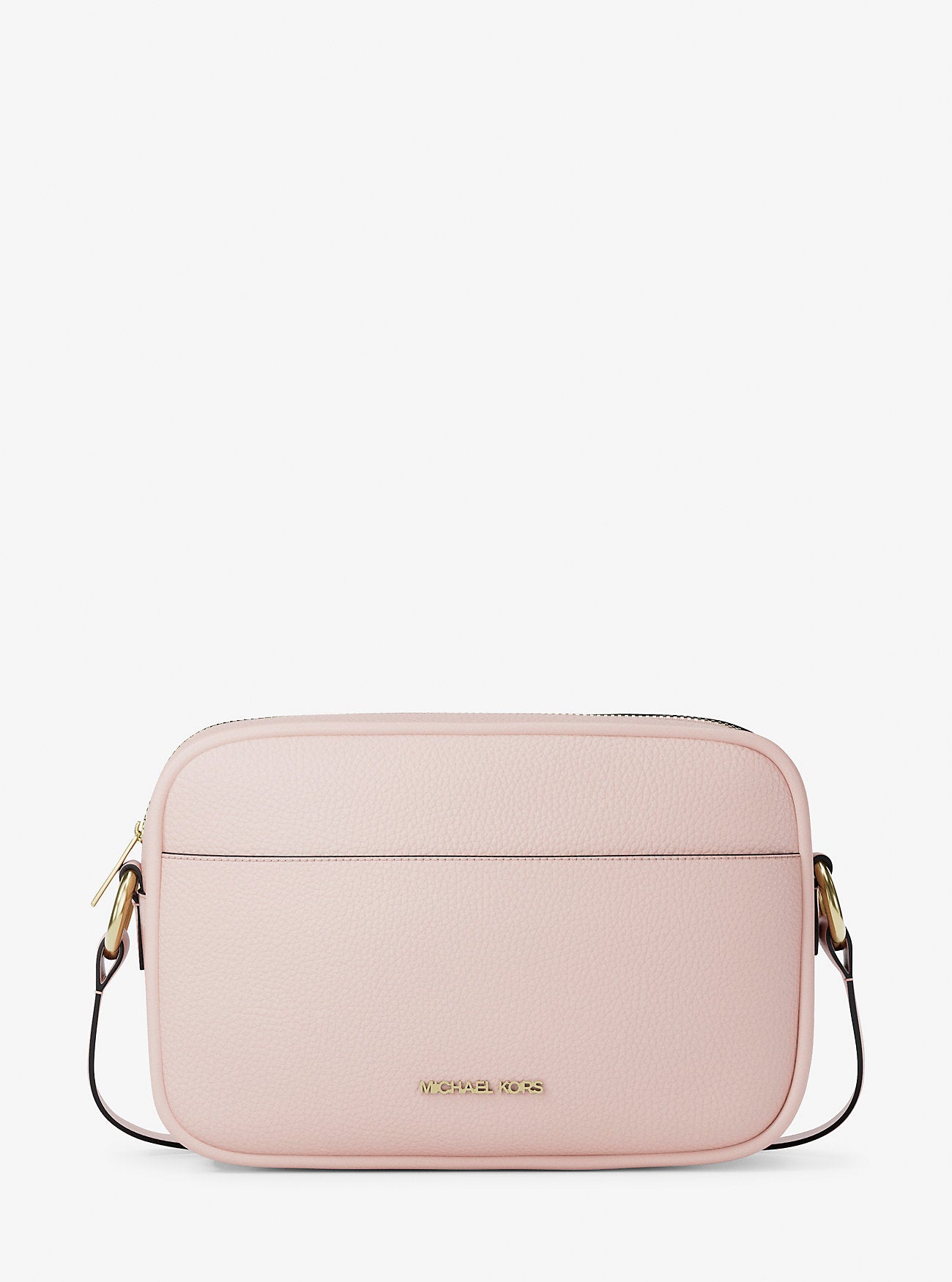 Jet Set Large Pebbled Leather Camera Crossbody Bag Powder Blush Powder Blush