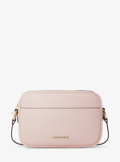 Jet Set Large Pebbled Leather Camera Crossbody Bag Powder Blush Powder Blush