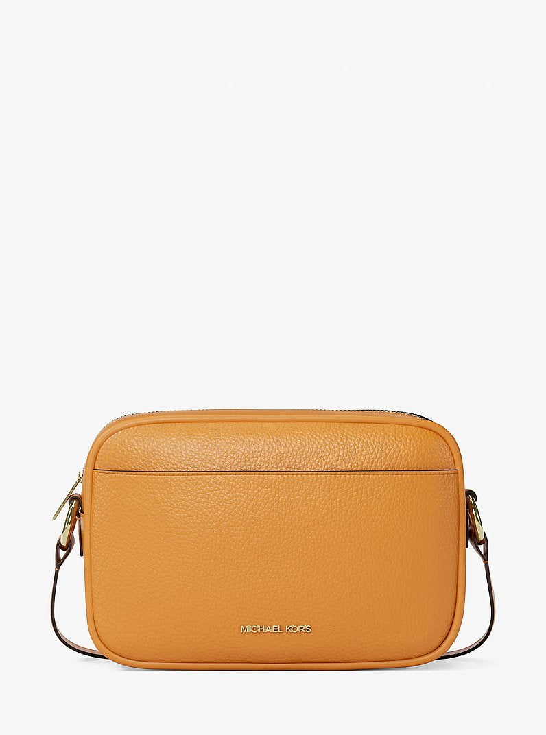 Jet Set Large Pebbled Leather Camera Crossbody Bag Radiant Orange Radiant Orange