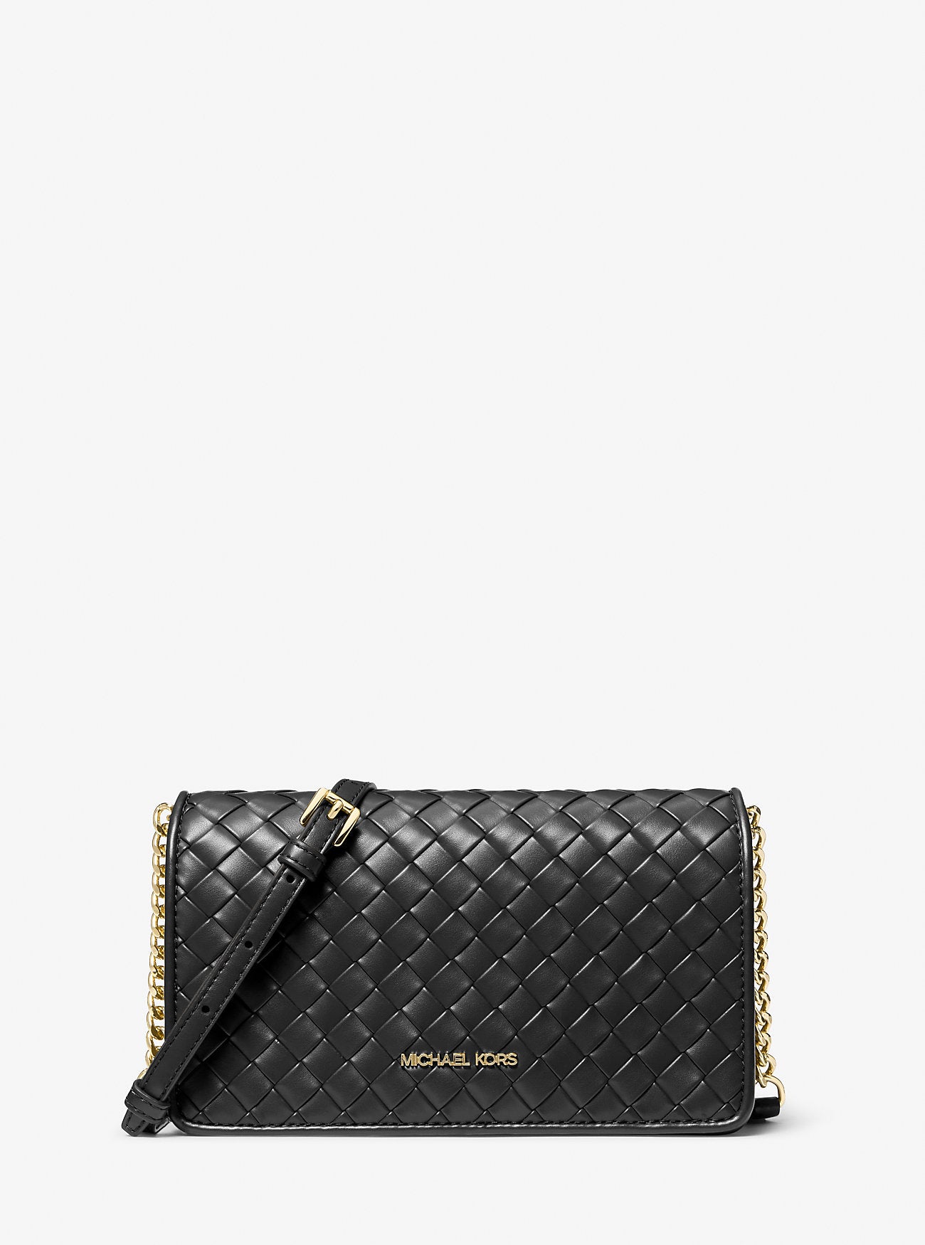 Jet Set Medium Woven Crossbody Bag Black Black
