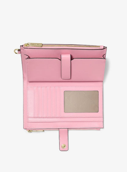 Jet Set Large Ombre Signature Logo Wristlet Carnation Carnation