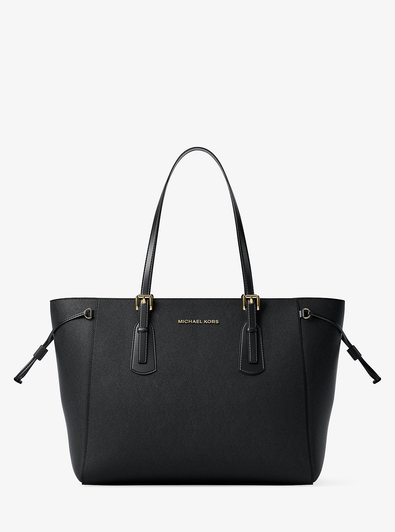 Voyager Large Saffiano Leather Tote Bag Black Black