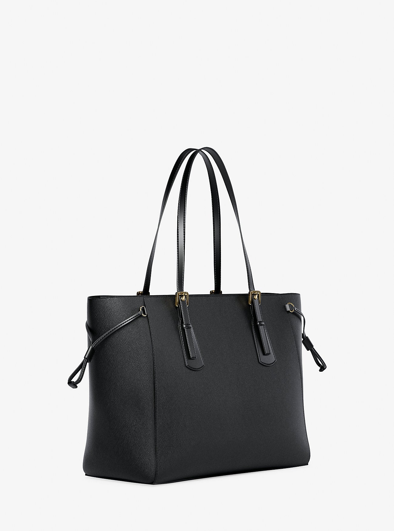 Voyager Large Saffiano Leather Tote Bag Black Black