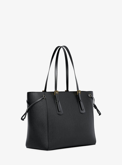 Voyager Large Saffiano Leather Tote Bag Black Black
