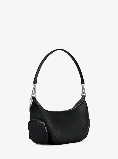 Merritt Small Pebbled Leather Convertible Crossbody Bag Black Black